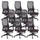 Contemporary Adjustable Microfiber Office Chair Task High Back Chair Black 8 Piece Set Clearhalo 'furn' 'furn_office_chair' 'Furniture' 'Office Chairs' 'Office Furniture' 'office_chair' 5870026
