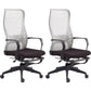 Contemporary Adjustable Microfiber Office Chair Task High Back Chair White 2 Piece Set Clearhalo 'furn' 'furn_office_chair' 'Furniture' 'Office Chairs' 'Office Furniture' 'office_chair' 5870029