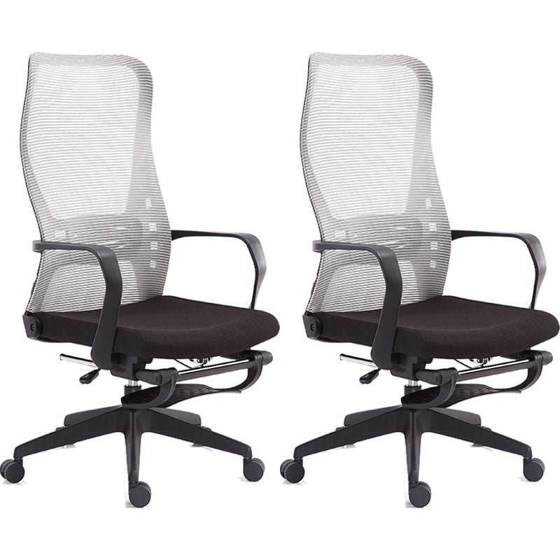 Contemporary Adjustable Microfiber Office Chair Task High Back Chair White 2 Piece Set Clearhalo 'furn' 'furn_office_chair' 'Furniture' 'Office Chairs' 'Office Furniture' 'office_chair' 5870029