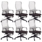 Contemporary Adjustable Microfiber Office Chair Task High Back Chair White 6 Piece Set Clearhalo 'furn' 'furn_office_chair' 'Furniture' 'Office Chairs' 'Office Furniture' 'office_chair' 5870034