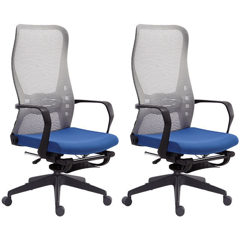 Contemporary Adjustable Microfiber Office Chair Task High Back Chair Blue 2 Piece Set Clearhalo 'furn' 'furn_office_chair' 'Furniture' 'Office Chairs' 'Office Furniture' 'office_chair' 5870038