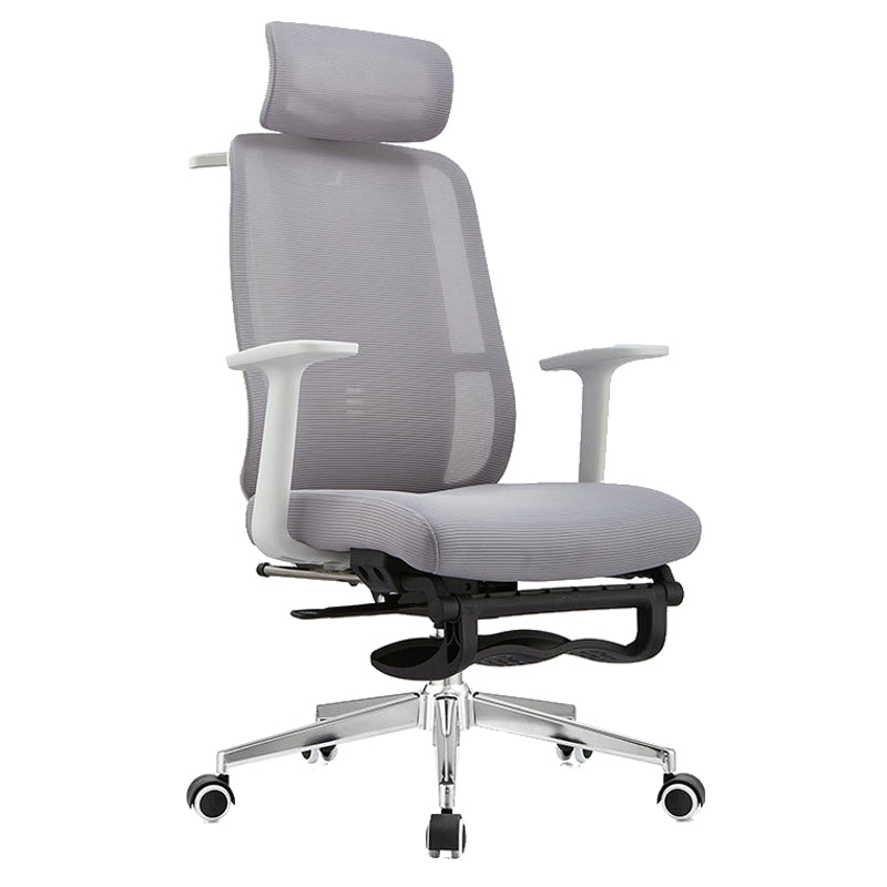 Adjustable Office Chair Contemporary High Back Adjustable Arms Desk Chair White-Gray 1 Piece Clearhalo 'furn' 'furn_office_chair' 'Furniture' 'Office Chairs' 'Office Furniture' 'office_chair' 5870044