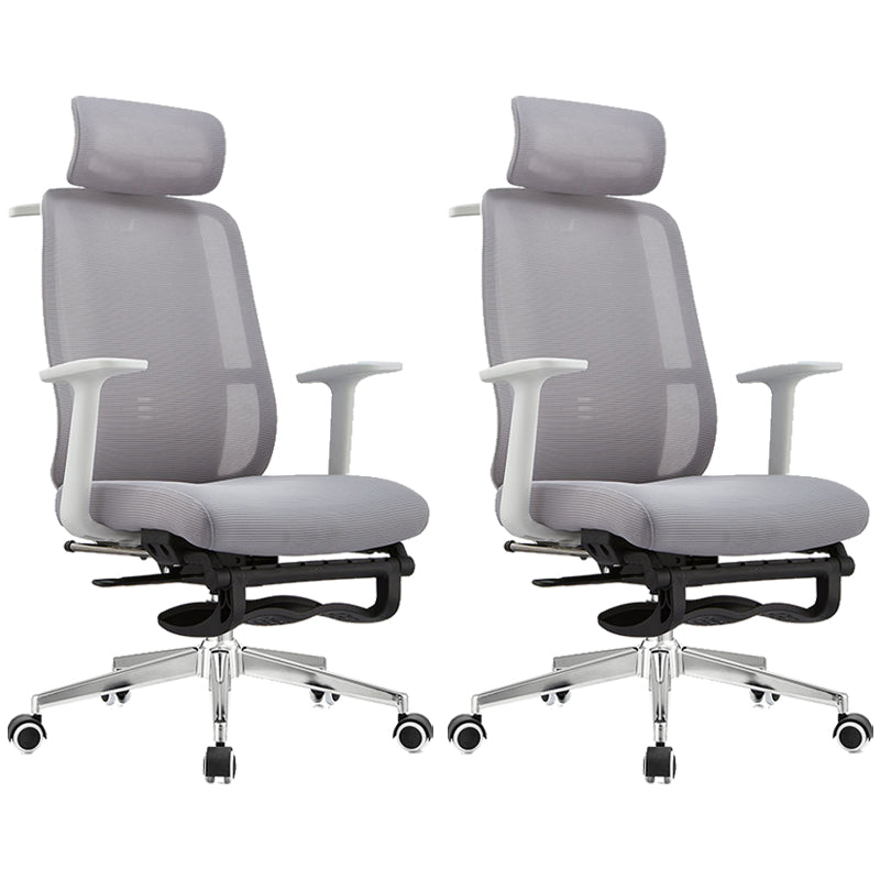 Adjustable Office Chair Contemporary High Back Adjustable Arms Desk Chair White-Gray 2 Piece Set Clearhalo 'furn' 'furn_office_chair' 'Furniture' 'Office Chairs' 'Office Furniture' 'office_chair' 5870046