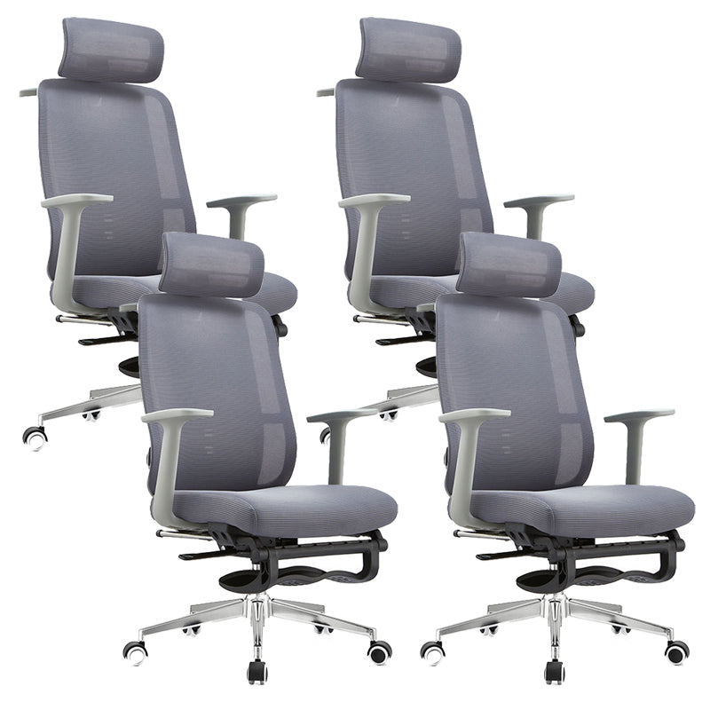 Adjustable Office Chair Contemporary High Back Adjustable Arms Desk Chair Grey 4 Piece Set Clearhalo 'furn' 'furn_office_chair' 'Furniture' 'Office Chairs' 'Office Furniture' 'office_chair' 5870057
