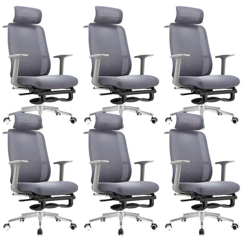 Adjustable Office Chair Contemporary High Back Adjustable Arms Desk Chair Grey 6 Piece Set Clearhalo 'furn' 'furn_office_chair' 'Furniture' 'Office Chairs' 'Office Furniture' 'office_chair' 5870059