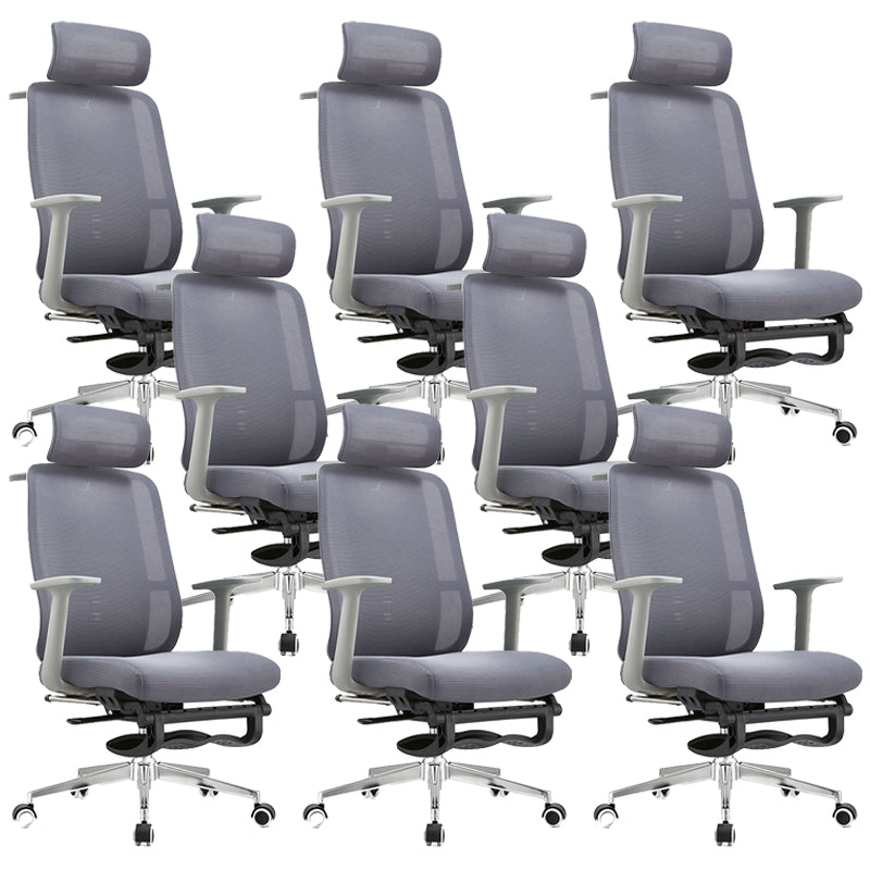 Adjustable Office Chair Contemporary High Back Adjustable Arms Desk Chair Grey 8 Piece Set Clearhalo 'furn' 'furn_office_chair' 'Furniture' 'Office Chairs' 'Office Furniture' 'office_chair' 5870061