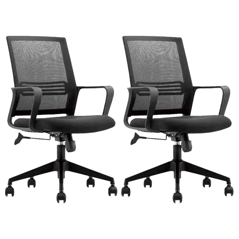 Contemporary High Back Office Chair Black Task Microfiber Chair 2 Piece Set Clearhalo 'furn' 'furn_office_chair' 'Furniture' 'Office Chairs' 'Office Furniture' 'office_chair' 5870068