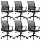 Contemporary High Back Office Chair Black Task Microfiber Chair 6 Piece Set Clearhalo 'furn' 'furn_office_chair' 'Furniture' 'Office Chairs' 'Office Furniture' 'office_chair' 5870072