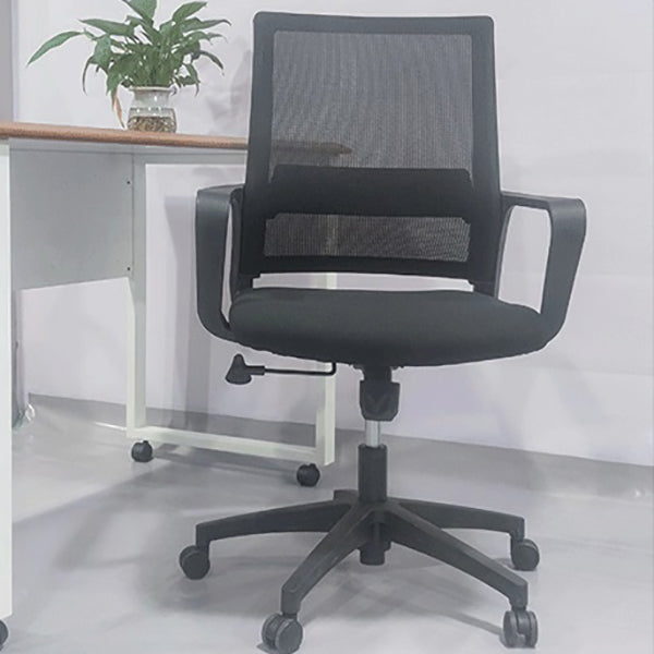 Contemporary High Back Office Chair Black Task Microfiber Chair Clearhalo 'furn' 'furn_office_chair' 'Furniture' 'Office Chairs' 'Office Furniture' 'office_chair' 5870073