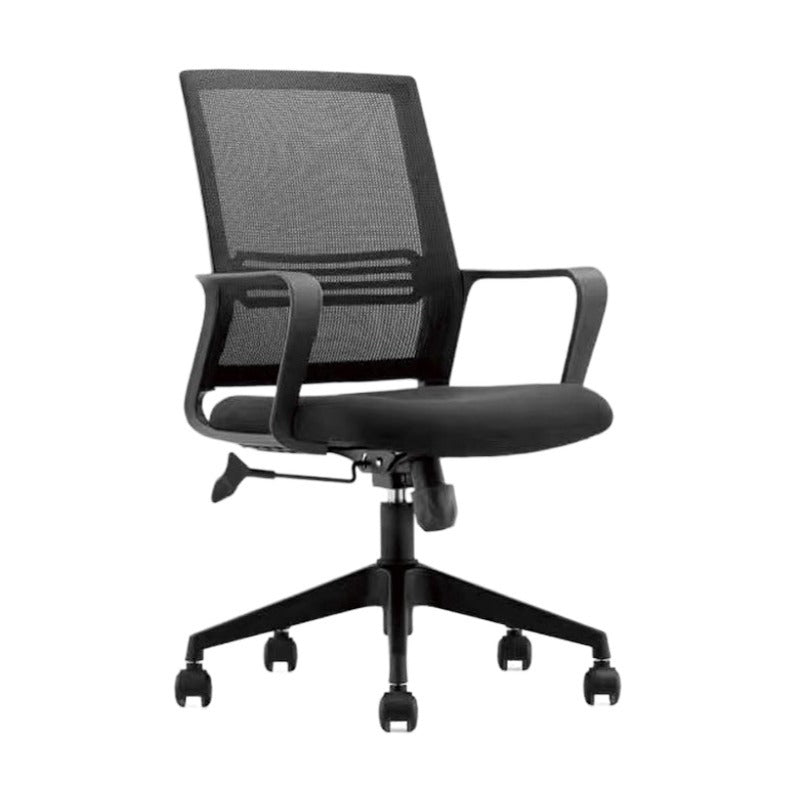 Contemporary High Back Office Chair Black Task Microfiber Chair Clearhalo 'furn' 'furn_office_chair' 'Furniture' 'Office Chairs' 'Office Furniture' 'office_chair' 5870075