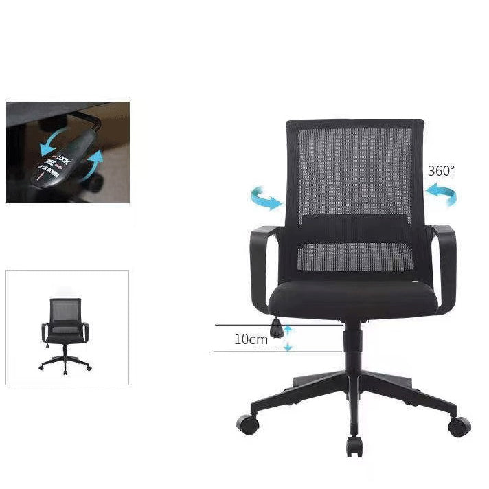 Contemporary High Back Office Chair Black Task Microfiber Chair Clearhalo 'furn' 'furn_office_chair' 'Furniture' 'Office Chairs' 'Office Furniture' 'office_chair' 5870080