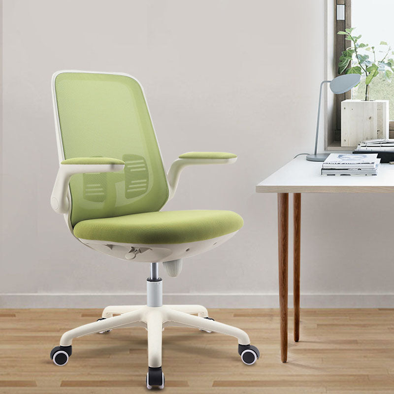 Contemporary Office Chair Mid-Back Tilt Mechanism Desk Chair Light Green 1 Piece Clearhalo 'furn' 'furn_office_chair' 'Furniture' 'Office Chairs' 'Office Furniture' 'office_chair' 5870083