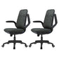 Contemporary Office Chair Mid-Back Tilt Mechanism Desk Chair Black 2 Piece Set Clearhalo 'furn' 'furn_office_chair' 'Furniture' 'Office Chairs' 'Office Furniture' 'office_chair' 5870085