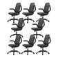 Contemporary Office Chair Mid-Back Tilt Mechanism Desk Chair Black 8 Piece Set Clearhalo 'furn' 'furn_office_chair' 'Furniture' 'Office Chairs' 'Office Furniture' 'office_chair' 5870092