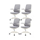 Contemporary Office Chair Mid-Back Tilt Mechanism Desk Chair Light Gray 4 Piece Set Clearhalo 'furn' 'furn_office_chair' 'Furniture' 'Office Chairs' 'Office Furniture' 'office_chair' 5870098