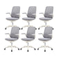 Contemporary Office Chair Mid-Back Tilt Mechanism Desk Chair Light Gray 6 Piece Set Clearhalo 'furn' 'furn_office_chair' 'Furniture' 'Office Chairs' 'Office Furniture' 'office_chair' 5870099