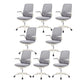 Contemporary Office Chair Mid-Back Tilt Mechanism Desk Chair Light Gray 8 Piece Set Clearhalo 'furn' 'furn_office_chair' 'Furniture' 'Office Chairs' 'Office Furniture' 'office_chair' 5870101