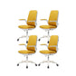 Contemporary Office Chair Mid-Back Tilt Mechanism Desk Chair Yellow 4 Piece Set Clearhalo 'furn' 'furn_office_chair' 'Furniture' 'Office Chairs' 'Office Furniture' 'office_chair' 5870105
