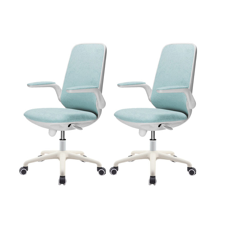 Contemporary Office Chair Mid-Back Tilt Mechanism Desk Chair Blue 2 Piece Set Clearhalo 'furn' 'furn_office_chair' 'Furniture' 'Office Chairs' 'Office Furniture' 'office_chair' 5870109