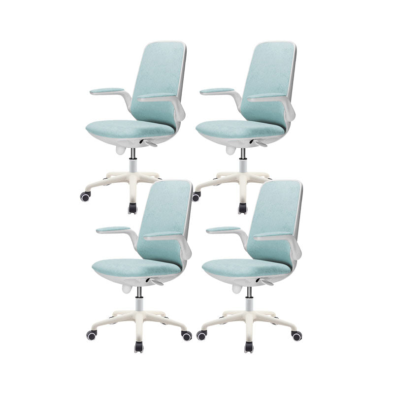 Contemporary Office Chair Mid-Back Tilt Mechanism Desk Chair Blue 4 Piece Set Clearhalo 'furn' 'furn_office_chair' 'Furniture' 'Office Chairs' 'Office Furniture' 'office_chair' 5870110