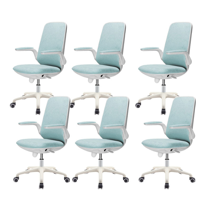 Contemporary Office Chair Mid-Back Tilt Mechanism Desk Chair Blue 6 Piece Set Clearhalo 'furn' 'furn_office_chair' 'Furniture' 'Office Chairs' 'Office Furniture' 'office_chair' 5870111