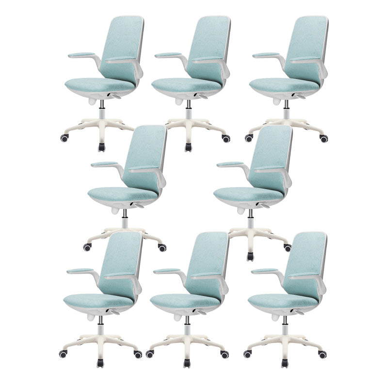 Contemporary Office Chair Mid-Back Tilt Mechanism Desk Chair Blue 8 Piece Set Clearhalo 'furn' 'furn_office_chair' 'Furniture' 'Office Chairs' 'Office Furniture' 'office_chair' 5870112