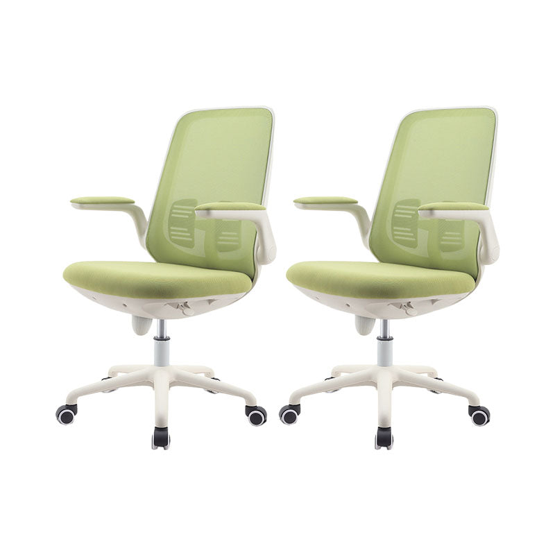 Contemporary Office Chair Mid-Back Tilt Mechanism Desk Chair Light Green 2 Piece Set Clearhalo 'furn' 'furn_office_chair' 'Furniture' 'Office Chairs' 'Office Furniture' 'office_chair' 5870113