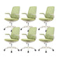 Contemporary Office Chair Mid-Back Tilt Mechanism Desk Chair Light Green 6 Piece Set Clearhalo 'furn' 'furn_office_chair' 'Furniture' 'Office Chairs' 'Office Furniture' 'office_chair' 5870115