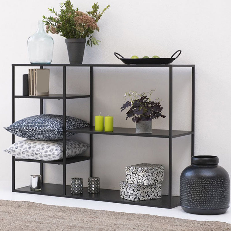 Modern Metal Bookshelf Black Etagere Open Shelf Horizontal Bookcase Clearhalo 'Bookcases' 'furn' 'furn_bookcases' 'Furniture' 'Office Furniture' 5870120