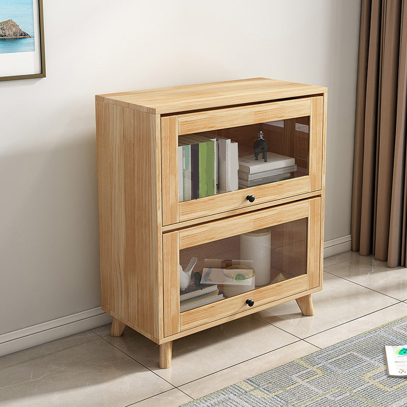 Libreria geometrica in stile moderno naturale libreria in legno massello con ripiani rettangolari