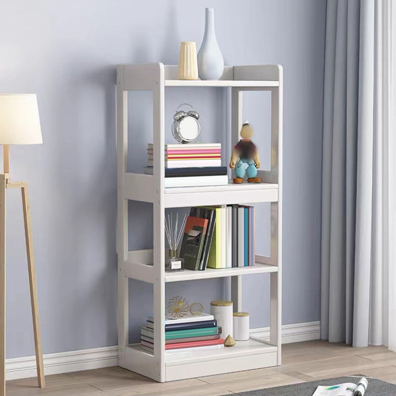 Open Shelf Storage and Display Shelves Bookcase Modern Wooden Bookshelf for Living Room 23.6"L x 11.0"W x 49.8"H Off-White Clearhalo 'Bookcases' 'furn' 'furn_bookcases' 'Furniture' 'Office Furniture' 5870297