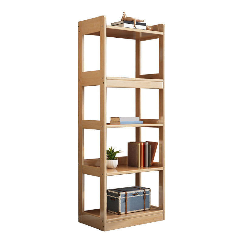 Open Shelf Storage and Display Shelves Bookcase Modern Wooden Bookshelf for Living Room 23.6"L x 11.0"W x 62.2"H Natural Clearhalo 'Bookcases' 'furn' 'furn_bookcases' 'Furniture' 'Office Furniture' 5870305