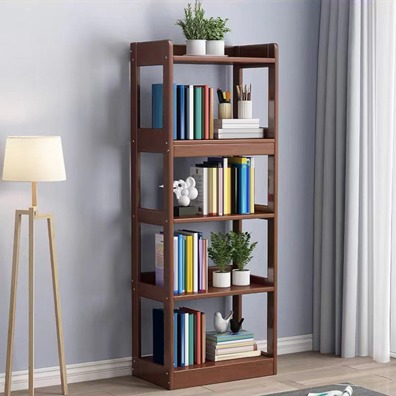 Open Shelf Storage and Display Shelves Bookcase Modern Wooden Bookshelf for Living Room 23.6"L x 11.0"W x 62.2"H Walnut Clearhalo 'Bookcases' 'furn' 'furn_bookcases' 'Furniture' 'Office Furniture' 5870311
