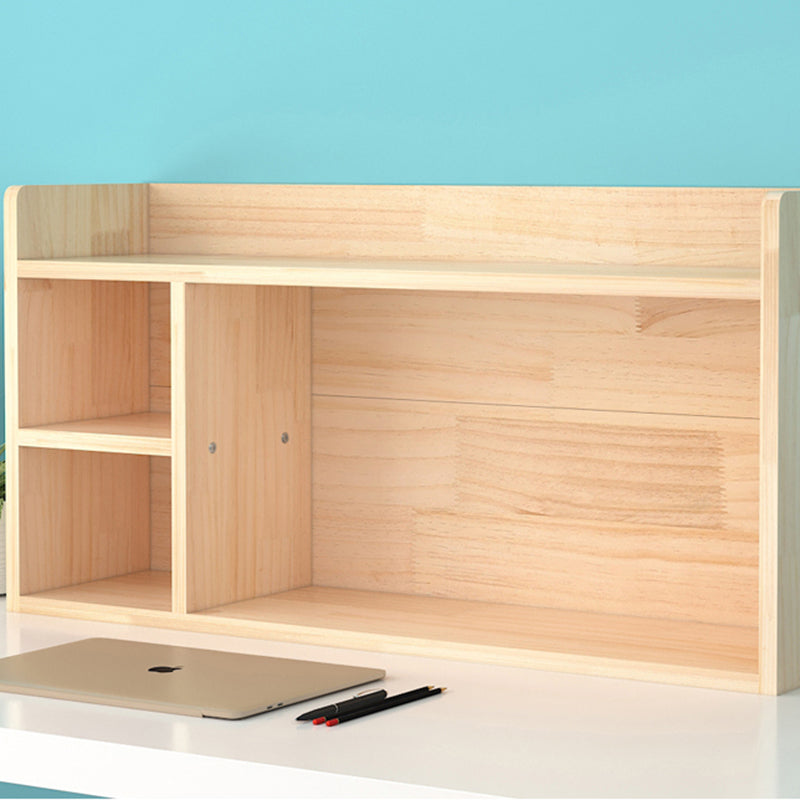 Mid-Century Modern Natural Bookcase Wooden Standard Bookshelf with Closed Back