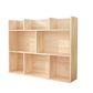 Mid-Century Modern Natural Bookcase Wooden Standard Bookshelf with Closed Back