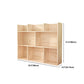 Mid-Century Modern Natural Bookcase Wooden Standard Bookshelf with Closed Back