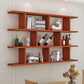 3-Shelf Modern and Contemporary Wood Bookcase Wall Mounted Book Shelf for Living Room