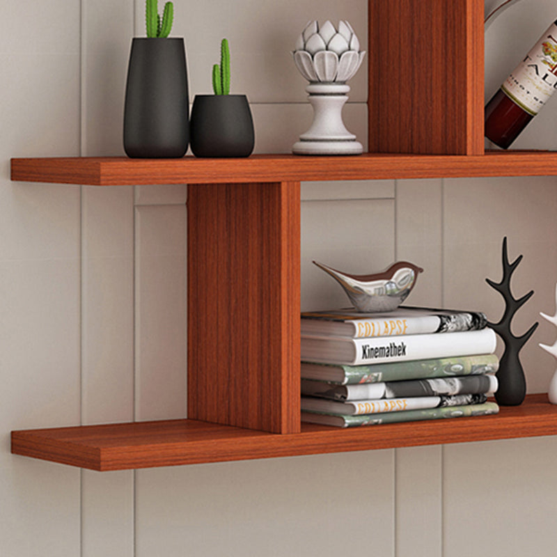 3-Shelf Modern and Contemporary Wood Bookcase Wall Mounted Book Shelf for Living Room
