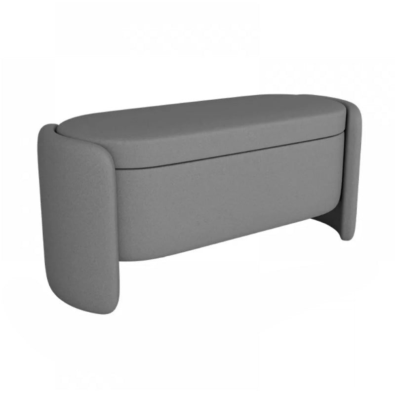 Modern Flip Top Bench Faux Leather Solid Color Bench for Bedroom 39"L x 16"W x 17"H Grey Clearhalo 'Benches' 'Chairs & Seating' 'furn' 'furn_benches' 'Furniture' 'Living Room Furniture' 5870504