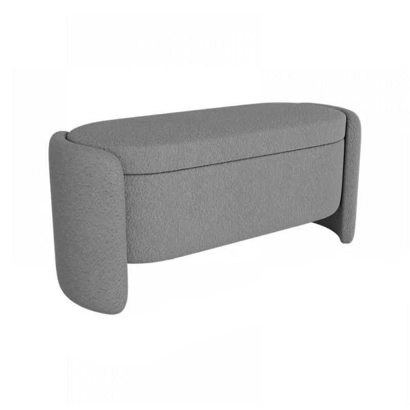 Modern Flip Top Bench Faux Leather Solid Color Bench for Bedroom 39"L x 16"W x 17"H Light Gray Clearhalo 'Benches' 'Chairs & Seating' 'furn' 'furn_benches' 'Furniture' 'Living Room Furniture' 5870508