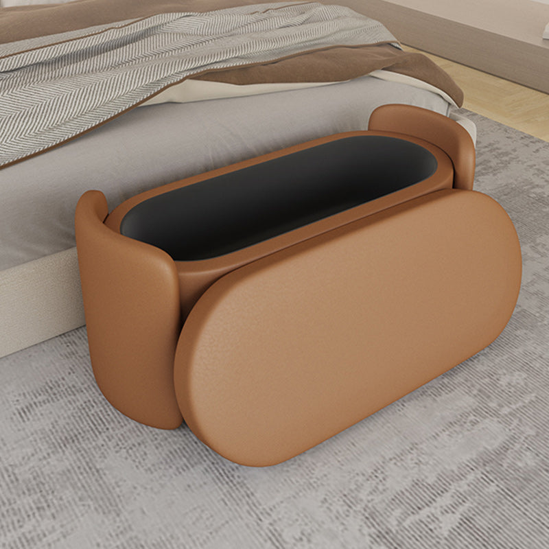 Modern Flip Top Bench Faux Leather Solid Color Bench for Bedroom Clearhalo 'Benches' 'Chairs & Seating' 'furn' 'furn_benches' 'Furniture' 'Living Room Furniture' 5870509