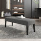 15.7" W Modern Manufactured Wood Bench Cushioned Seating Bench Grey Clearhalo 'Benches' 'Chairs & Seating' 'furn' 'furn_benches' 'Furniture' 'Living Room Furniture' 5870526