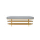 13.78" W 17.71" H Glam Entryway Bench Foam Bench with 2 Shelves 47"L x 14"W x 18"H Grey Clearhalo 'Benches' 'Chairs & Seating' 'furn' 'furn_benches' 'Furniture' 'Living Room Furniture' 5870544