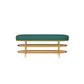 13.78" W 17.71" H Glam Entryway Bench Foam Bench with 2 Shelves 39.5"L x 14"W x 18"H Army Green Clearhalo 'Benches' 'Chairs & Seating' 'furn' 'furn_benches' 'Furniture' 'Living Room Furniture' 5870548