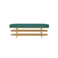 13.78" W 17.71" H Glam Entryway Bench Foam Bench with 2 Shelves 47"L x 14"W x 18"H Army Green Clearhalo 'Benches' 'Chairs & Seating' 'furn' 'furn_benches' 'Furniture' 'Living Room Furniture' 5870551