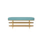 13.78" W 17.71" H Glam Entryway Bench Foam Bench with 2 Shelves 39.5"L x 14"W x 18"H Royal Blue Clearhalo 'Benches' 'Chairs & Seating' 'furn' 'furn_benches' 'Furniture' 'Living Room Furniture' 5870555