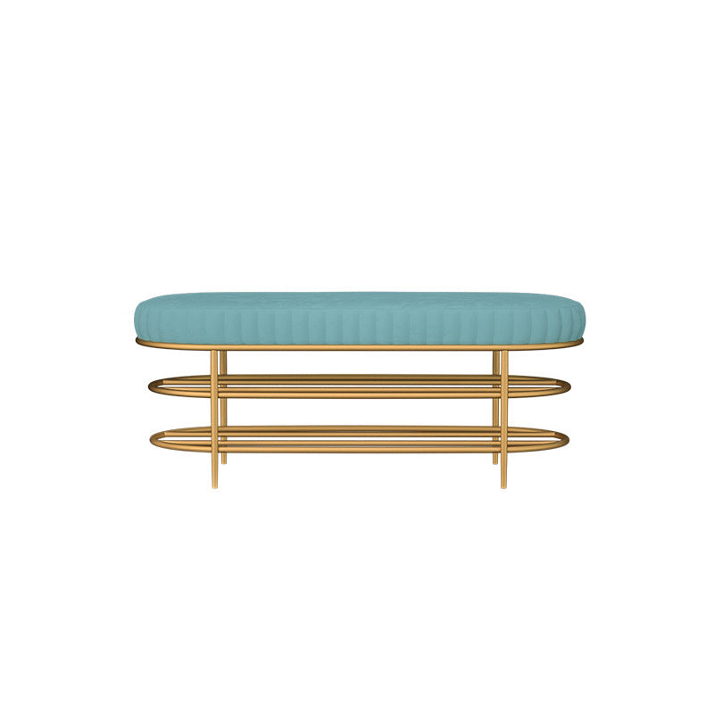 13.78" W 17.71" H Glam Entryway Bench Foam Bench with 2 Shelves 39.5"L x 14"W x 18"H Royal Blue Clearhalo 'Benches' 'Chairs & Seating' 'furn' 'furn_benches' 'Furniture' 'Living Room Furniture' 5870555