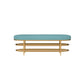 13.78" W 17.71" H Glam Entryway Bench Foam Bench with 2 Shelves 47"L x 14"W x 18"H Royal Blue Clearhalo 'Benches' 'Chairs & Seating' 'furn' 'furn_benches' 'Furniture' 'Living Room Furniture' 5870557
