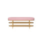 13.78" W 17.71" H Glam Entryway Bench Foam Bench with 2 Shelves 39.5"L x 14"W x 18"H Rose Bloom Clearhalo 'Benches' 'Chairs & Seating' 'furn' 'furn_benches' 'Furniture' 'Living Room Furniture' 5870560