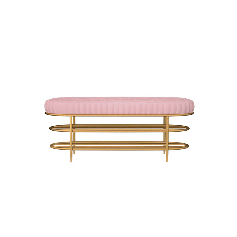 13.78" W 17.71" H Glam Entryway Bench Foam Bench with 2 Shelves 39.5"L x 14"W x 18"H Rose Bloom Clearhalo 'Benches' 'Chairs & Seating' 'furn' 'furn_benches' 'Furniture' 'Living Room Furniture' 5870560